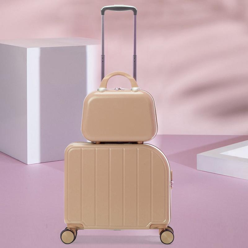 Unisex 18" Lightweight Japanese Trolley Suitcase - Compact Travel Bag for Students