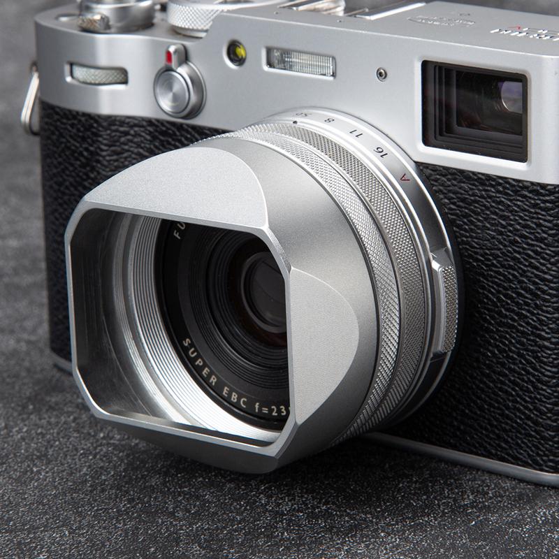 For Fujifilm X100V X100VI Square Camera Lens Hood Metal Screw-in Lens Hood Lens Cap Replaces Photography Accessories