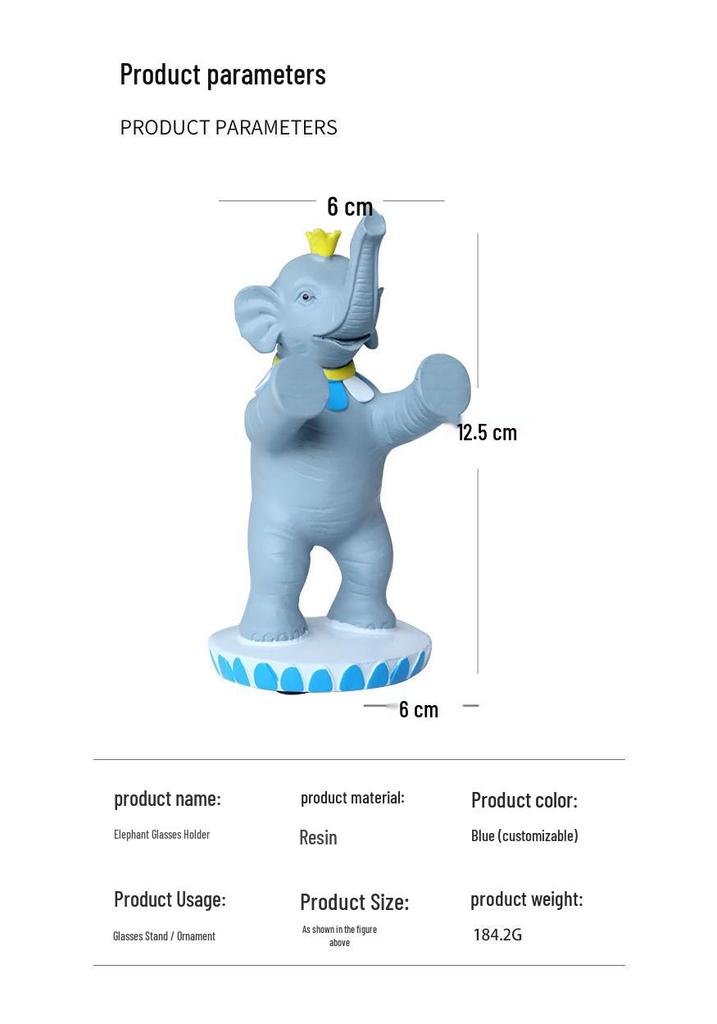 Elephant Eyeglass Holder Resin Stand - Children's Desktop Ornament & Gift
