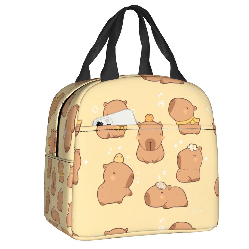 Fiambrera Portátil Personalizada de Capibara para Mujer, Termo Refrigerador Antifugas, Bolsa de Almuerzo Térmica Aislante para Escuela, Niños, Estudiantes