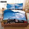 Train 3D Digital Bedding Sets Home Bedclothes Super King Cover Pillowcase Comforter Textiles Bedding Set  Bed Cover Set