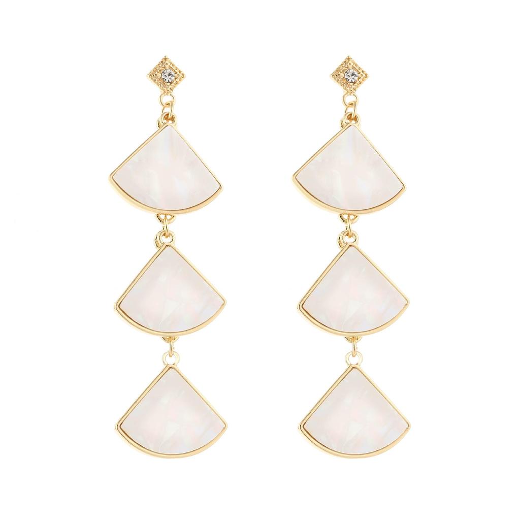 925 Silber Fächerförmige Muschel Lange Ohrringe: Trendiger japanischer & koreanischer Promi-Stil Vielseitige Hängeohrringe