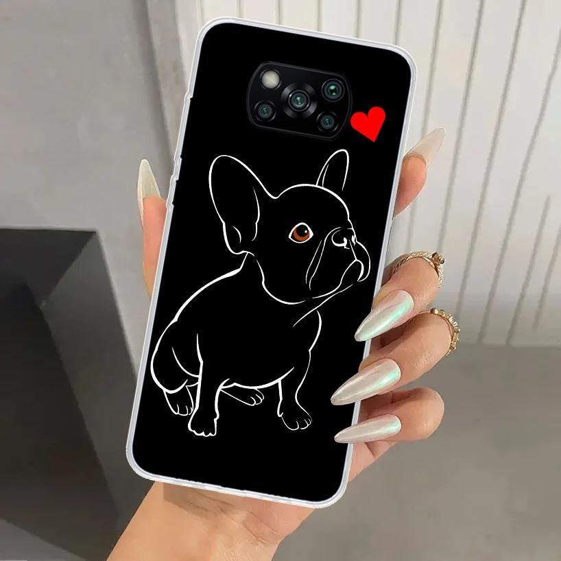 French Bulldog Black White Phone Case for Xiaomi Poco X5 X6 X7 Pro F7 Ultra M7 Redmi 15 15C 13 13C 12 12C 10 10A 10C 9 9A 9C 9T