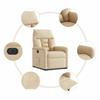 Recliner Chair with Lift Assist Electric Cream Microfiber Fabric
