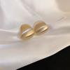 Silver needle hemisphere metal stud earrings Korea's new light luxury brushed design earrings fashion temperament earrings