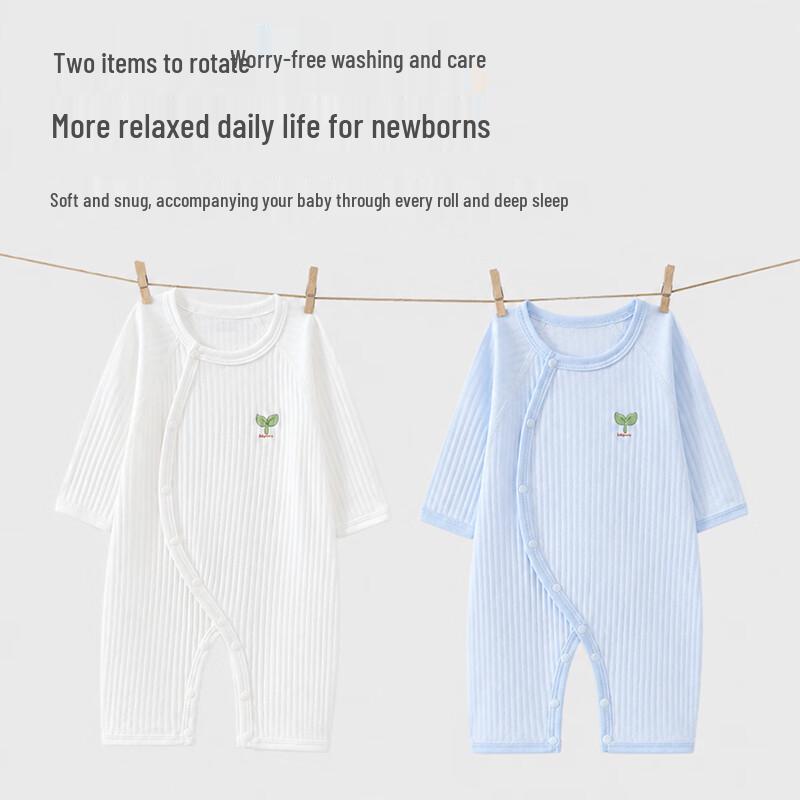 Babyprints Newborn Cotton Long-Sleeve Romper 2-Pack