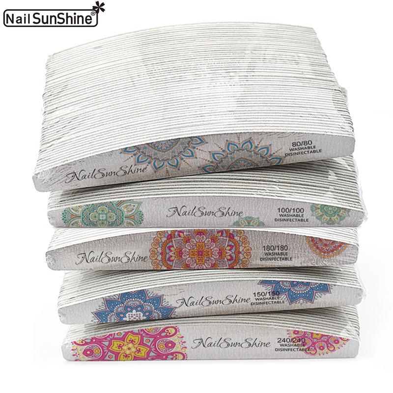 SunShine Half-Moon Wooden Nail File - Thin, Textured, Washable, and Wear-Resistant