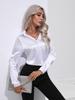 Blusas Office Lady Wit Shirt Mode Herfst Casual Top Satijnen Shirt Effen Losse Casual Zijden Top Vrouwen Blouse Kleding 28548