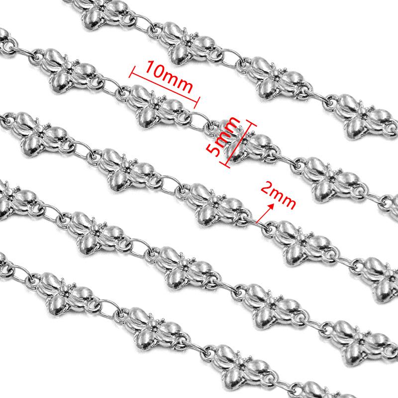 18K Gold Plated Stainless Steel Heart, Butterfly, Four-Leaf Clover, Shell Chain Bracelet/Necklace, 50cm.