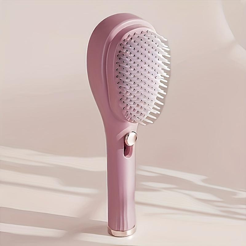 

Elescopic Hair Brush with Rubber Bristles Anti-Static Scalp Massage Volumizing Comb Portable for Styling Women All Hair Types рожевий