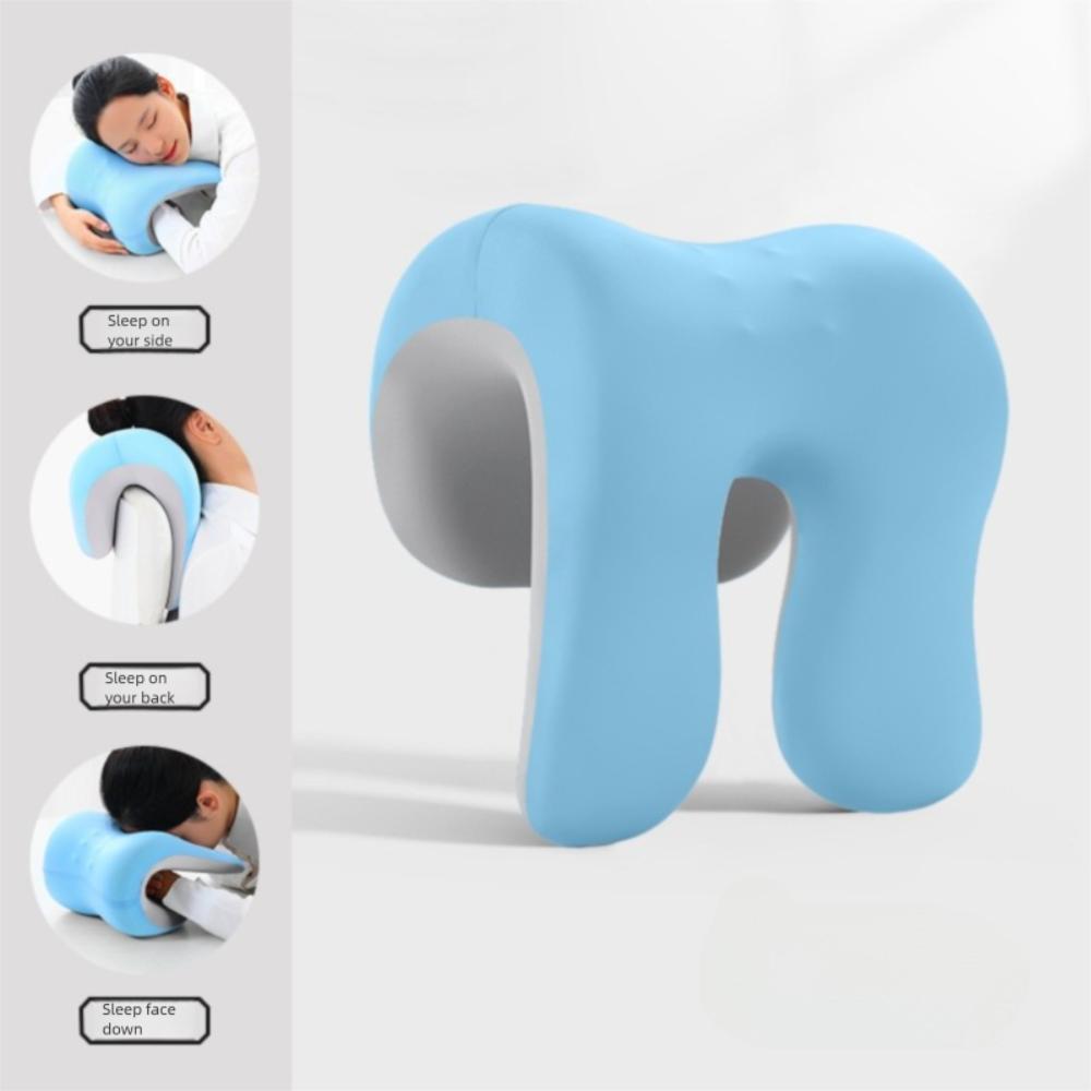 Подушка для сна из пены с эффектом памяти Ортопедическая поддержка Настольная подушка для сна Поддержка шеи Дышащий Эргономичный дизайн Дорожная подушка Офисный отдых синий 6370₽