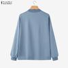 ZANZEA Autumn Women Long Sleeve Buttons Casual Loose Thin Blouse Cardigan Tops