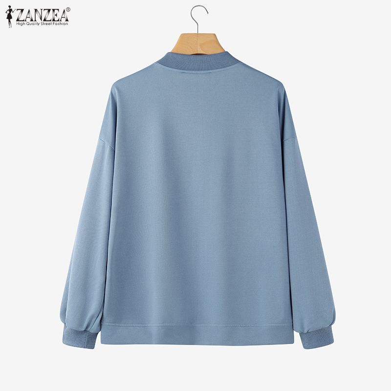 ZANZEA Autumn Women Long Sleeve Buttons Casual Loose Thin Blouse Cardigan Tops