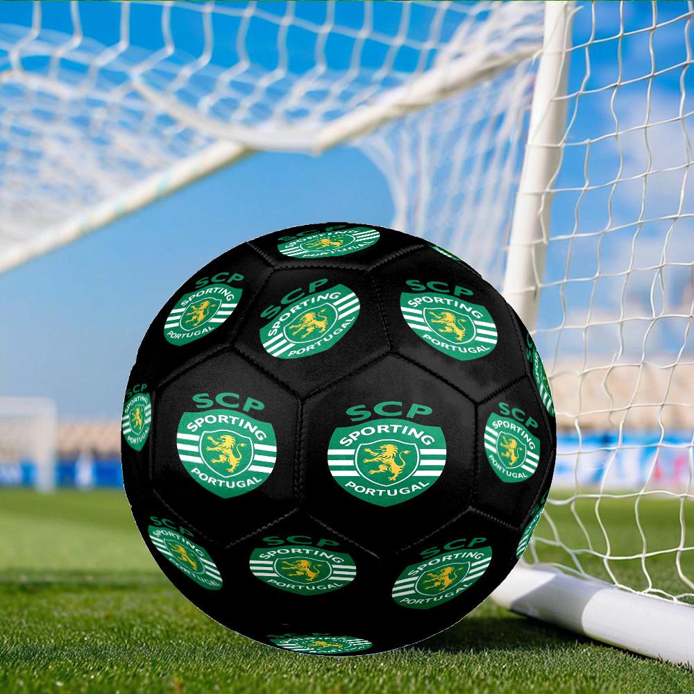 Sporting Cp Crest Emblem Size 5 Soccer Ball, Suitable for Training and Matches, High-Elasticity, Wear-Resistant Material Gift for Fan