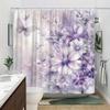 1 ks Fialová květinová sprchová závěs s motýly - Fialové sedmikrásky a astry, Snové gradientní pozadí, Polyester, 70,8 x 70,8"
