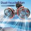 Car Fan Double Head Fan High Wind Power Car Cooling Fan 360 Adjustable 5V12V24V Car Accessories Suitable for All Cars Models