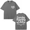 Sunday Running Club Graphic T-Shirts Men Women Sport Trendy Harajuku T Shirt Oversized Cotton Casual T Shirts