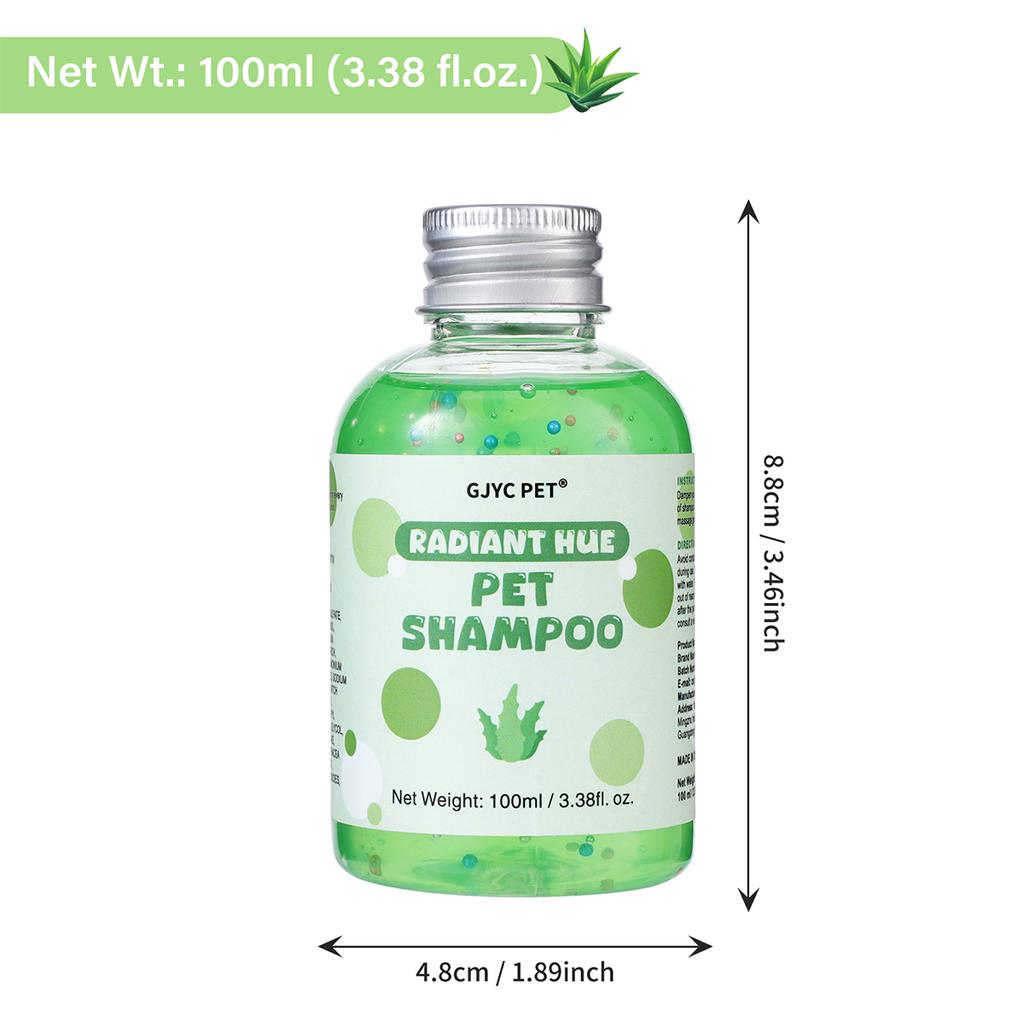 GJYC PET Bead Infused Aloe Vera Green Tea Scented Green Pet Color Shampoo Soothes Itchiness Softens Fur For Dogs Cats