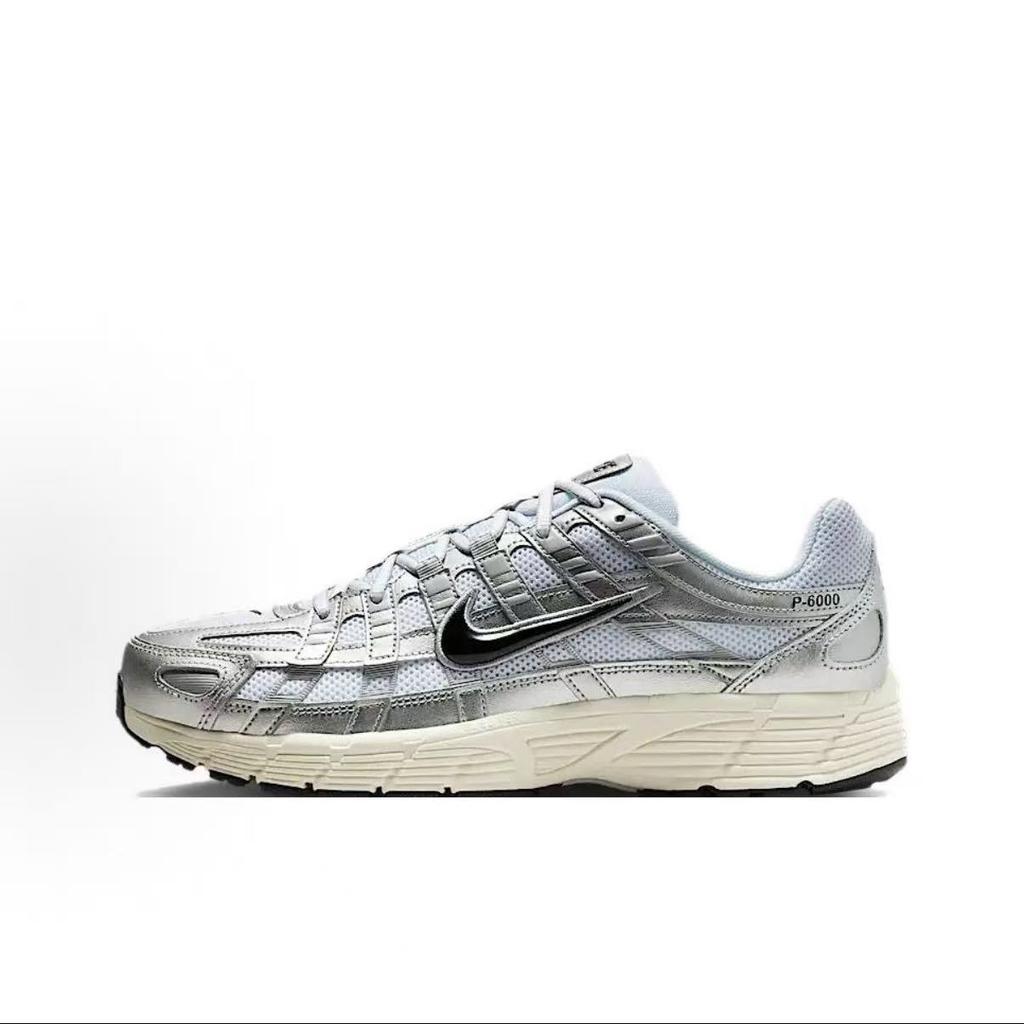 Nike P 6000 Cushioning Breathable Low Top Casual Running Shoes Unisex Silver Gray CD6404-105(Team836-)