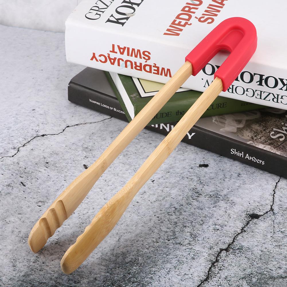 Wooden BBQ Clip Buffet Food Tongs Bread Steak Kitchen Clamp Serving Tool