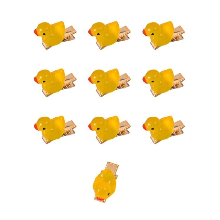 10PCS Duckling Hair Clip Colorful Hairpins Safe Resin Hairpin Cartoon Headwear Kids Girls Party School Hair Ornaments