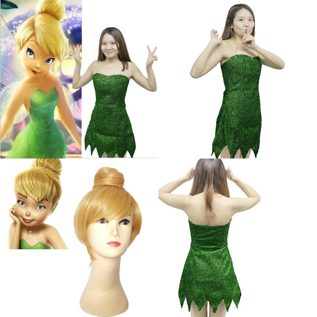 Bezauberndes Fee Tinkerbell Cosplay Tinkerbell Kleid Grünes Pixie Kostüm Für Erwachsene Mit Großem Größenbereich