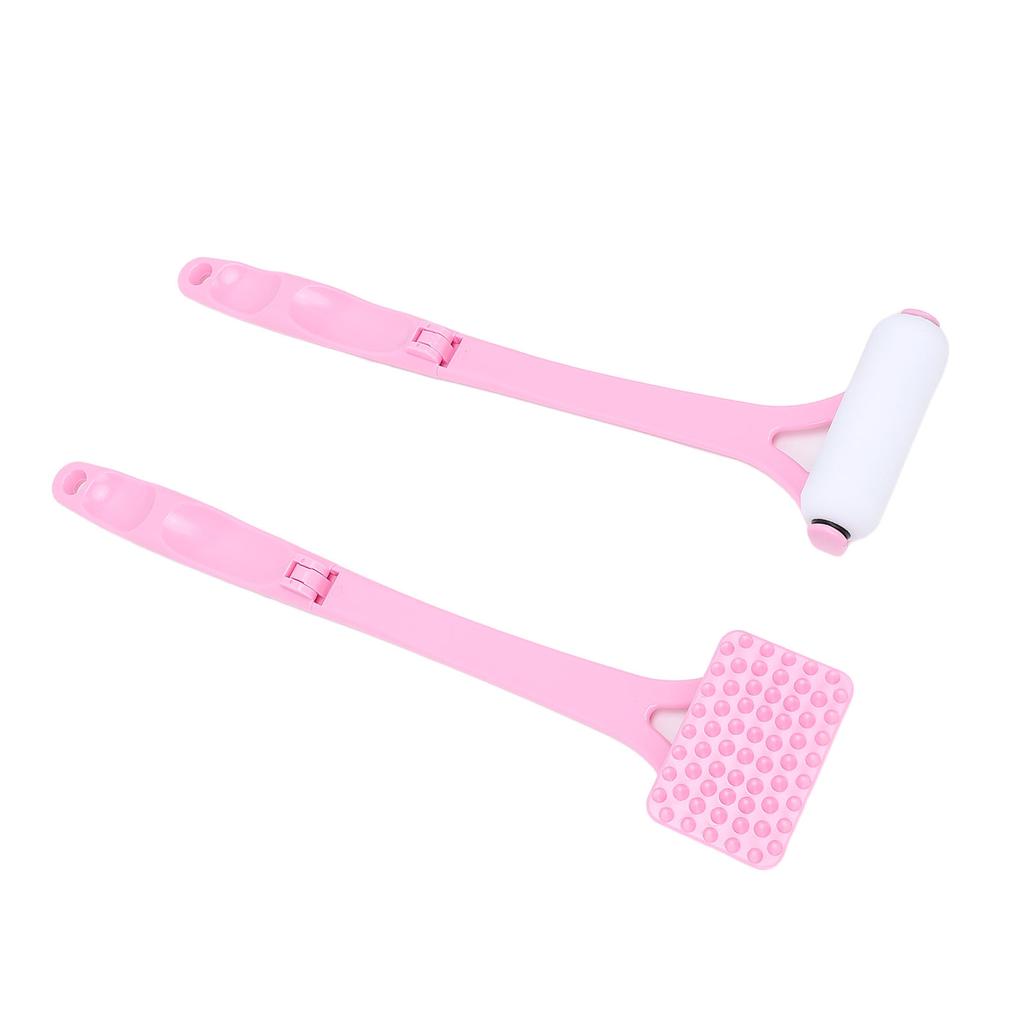 Aplicador de Loción para la Espalda Plegable con Mango Largo Rodillo Rascador de Espalda Portátil Rodillo de Aplicación de Protector Solar Autobrillantador Rosa