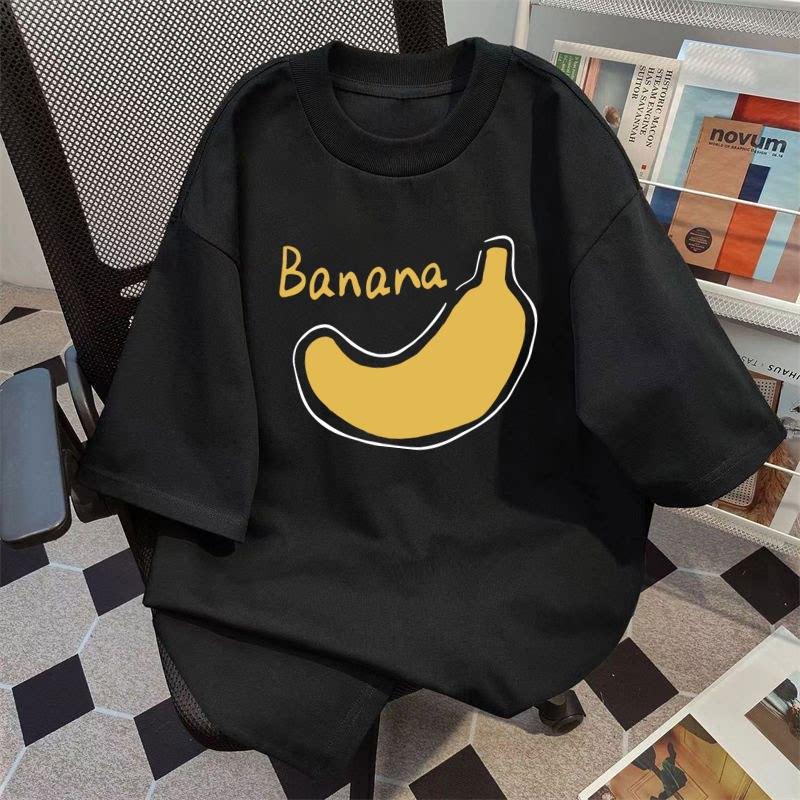 Korean Version of Fun Banana Tshirt Mens and Womens Luxury Brand Top S