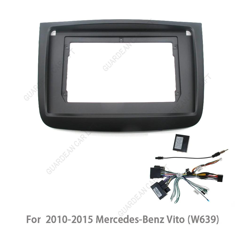 2DIN Car Radio Fascia Frame 10.1 Inch For Mercedes Benz Vito Viano 2 W639 2003-2015 Stereo Panel Wire Harness Canbus Decoder Box