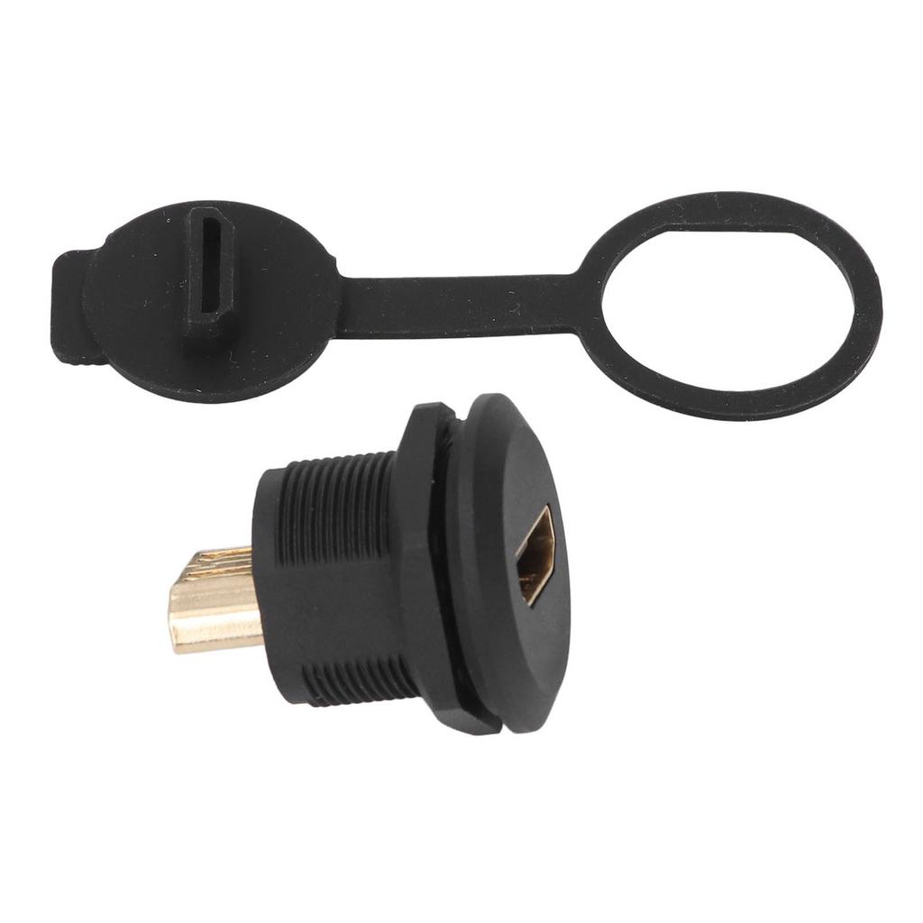 EP Panel Mount Coupler Water Proof Industrial EP HD Multimedia Interface Panel Mount Pass Through Connector with Dust Cover 1.5-30VAC 0.5-3A