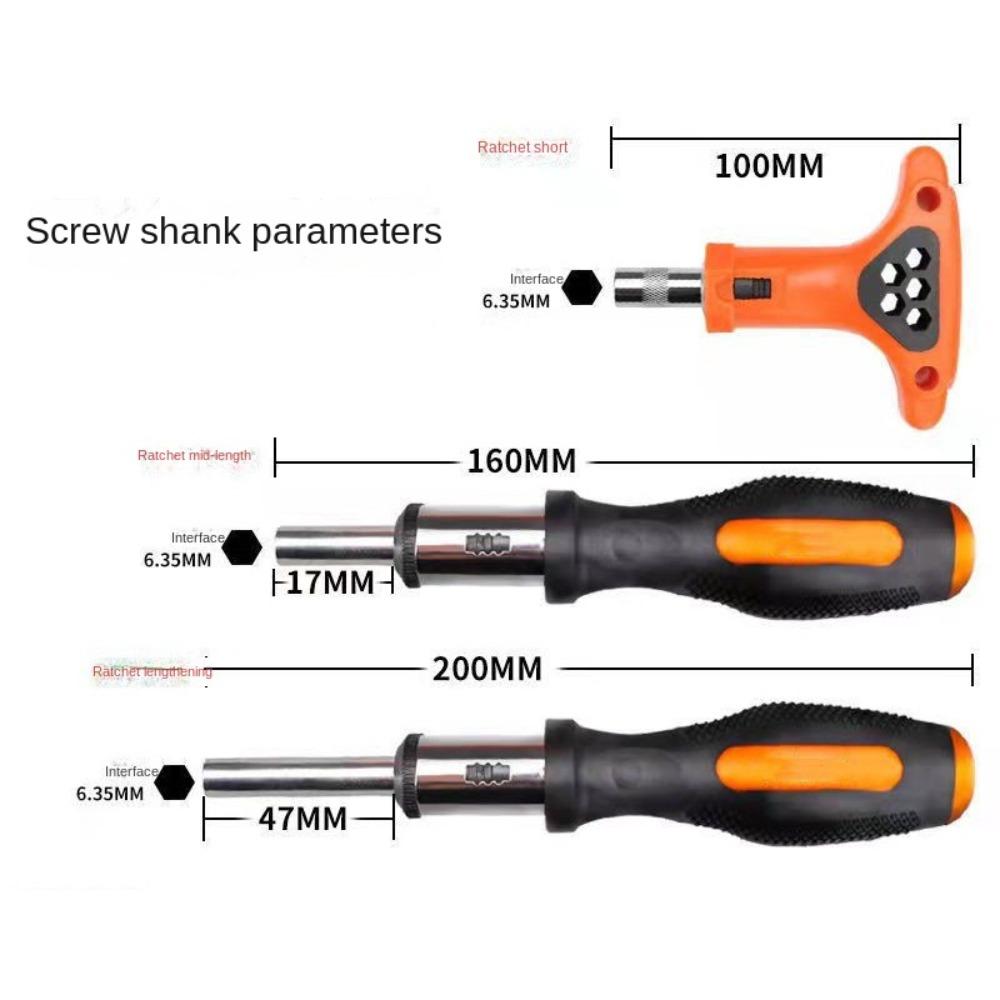 Steel Straight Screwdriver Handle Adjustable Screwdriver New Ratchet Screwdriver Handle  Bicycle