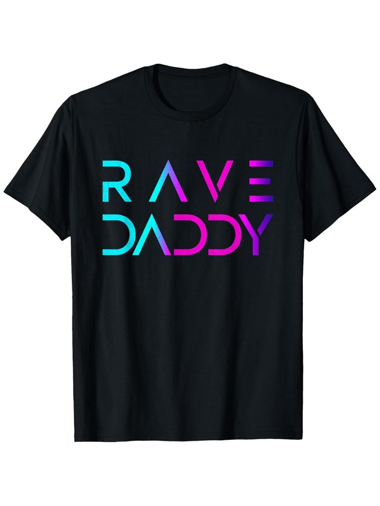 Men's T-shirt, Round Neck, Letter Print, Casual and Versatile Style