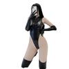 Sexy Cosplay Kunstlatex PU High Cut Body Nasse Optik Sexy Eng Öl Glänzend Tanzkleidung Einteiler Trikot Mit Handschuhen Strümpfen