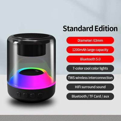 Starker Bass, siebenfarbiger kleiner Lautsprecher, Hi-Fi-Surround-Sound, Bluetooth-Lautsprecher, im Auto montiert, Desktop-Computer, Gaming-Atmosphärenlicht, neu