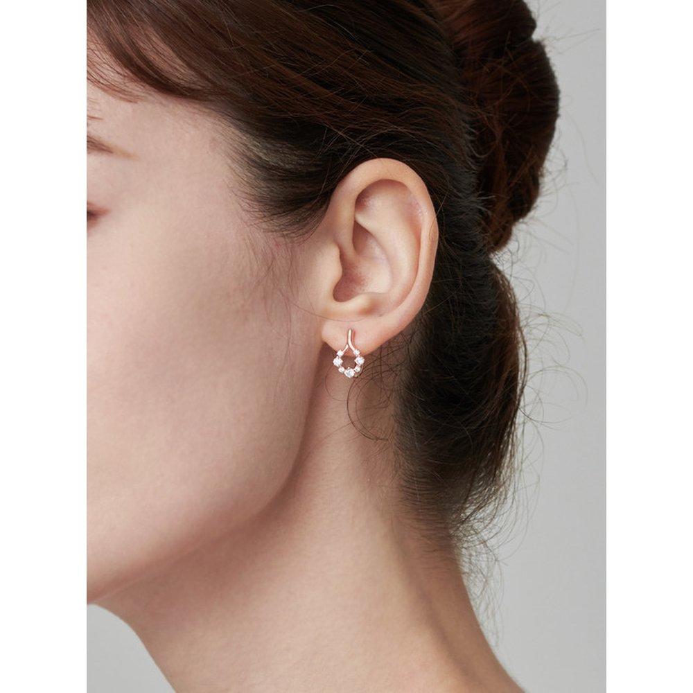 14K Cubic Water Drop One-Touch Earrings (Gold Filled) C24Egf127