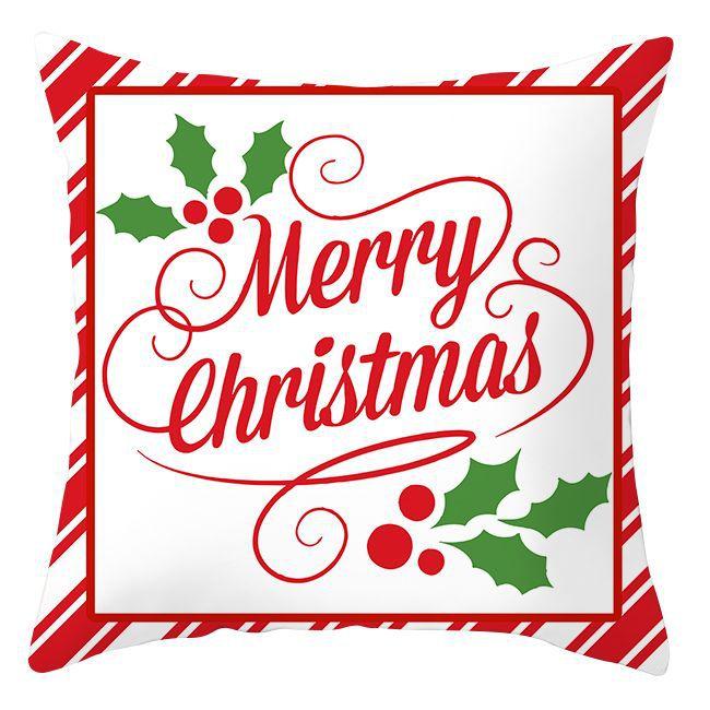 Cross-border Wholesale Christmas Pillow Covers Printed Holiday Sofa Car Pillow Waist Back Cushion Cover