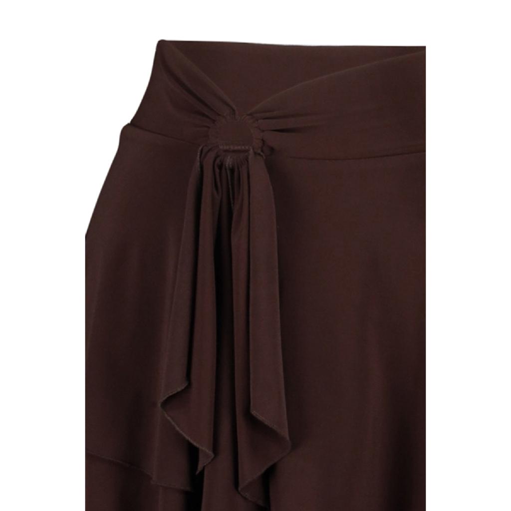 Brown Ruffle Detailed Flounce Mini Knitted Skirt Twoaw24et00214