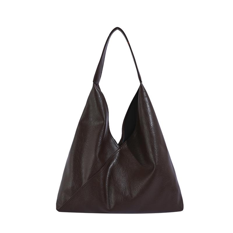 Vintage Soft Leather Women's Large Capacity Shoulder Bag - Stylish, Versatile Tote for Casual or Work Commute