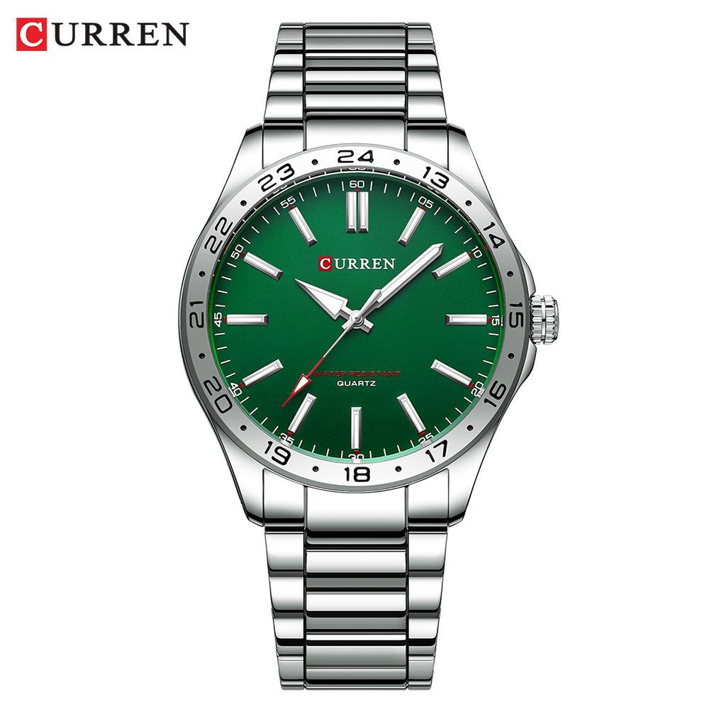 CURREN 8452 Casual Sport Simple Business Men's Watches Stainless Steel Band Wristwatch Quartz Clock with Luminous Pointers