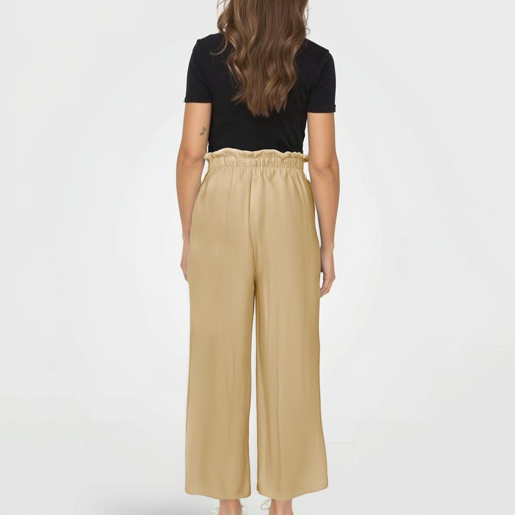 Ladies' Loose Casual Elegant And Comfortable High Waisted Pleated Wide Leg Pants