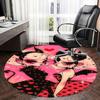 Charming Devil Twin Girls Round Chair Mat - Cute Home Decor, Office Rug, Gift for Any Room0472b