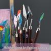 Rosewood Handle Oil Painting Knife: Acrylic & Gouache Pigment Scraper with Varnishing Flat and Pointed Blades