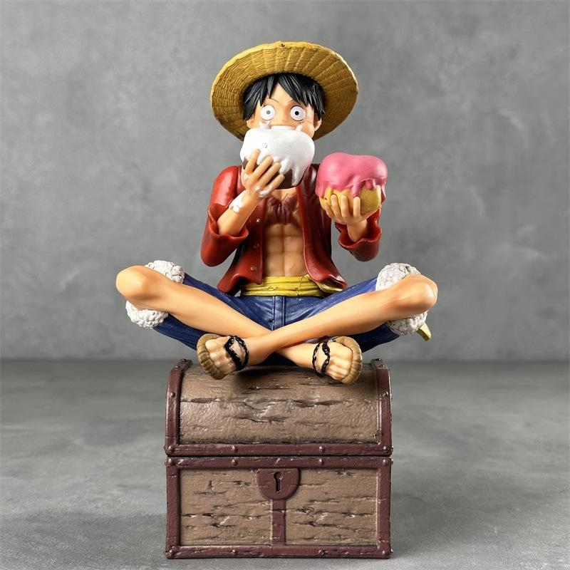 Cartoon One Piece Anime Figure Flag Cake Luffy Figures Three Brothers Series Collection Model Christmas Toy Gift