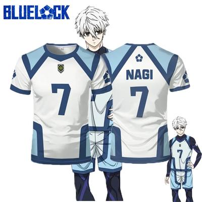 Popular Blue Lock Jersey Nagi Seishiro Uniform 3D Print Kids Anime T-Shirt Summer 2025 New Men Women Cosplay Sports Football Top
