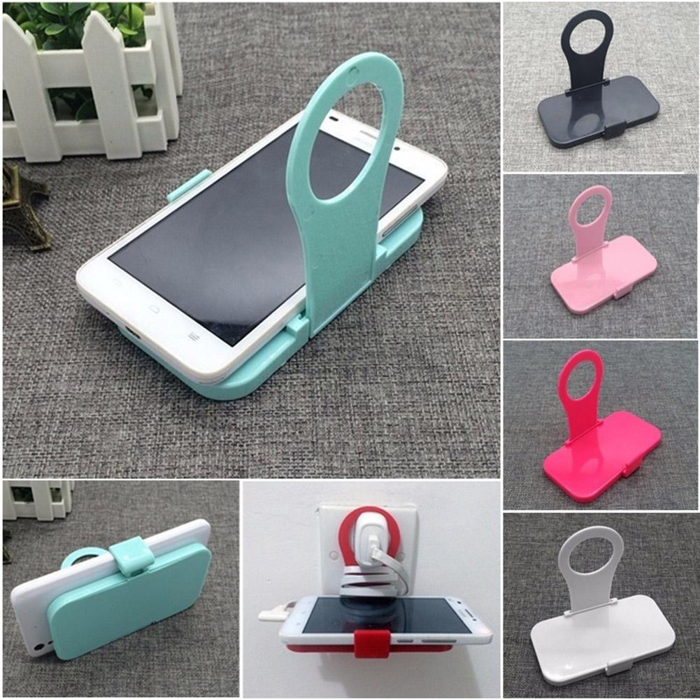 White Foldable Wall Mount Phone Holder Stand