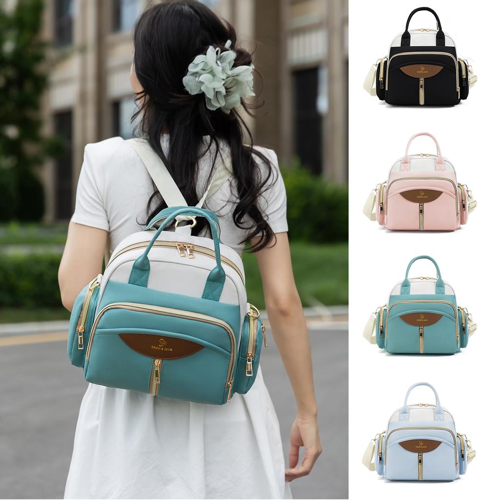 Oxford Mummy Tote Bag Multifunctional Backpack Baby Diaper Shoulder Bags Outdoor Baby Insulated Bottle Handbag Women'S Portable Stroller Backpack