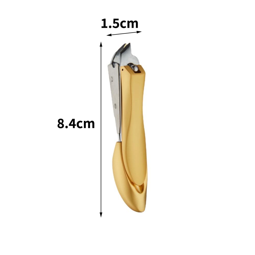 Stainless Steel Nail Nipper Cutter Bionics Design Heavy Duty Clippers Pedicure Tool Gold Slanted