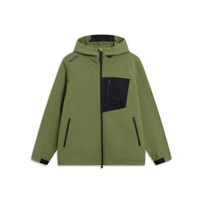 Li Ning Outdoor CF Water-Resistant Warm Fleece Loose Jacket Softshell Men Jacket AFDVB37-4