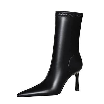 Simple Thin Heel Super High Heel Banquet Short Women's Boots Pointed Tip Pedicure Thin High Heel Short Boots DS-325-12