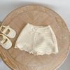 Girls' Summer Casual Set: Round-Neck Knit Asymmetrical Short-Sleeve Top + Bow-Tie Shorts—Two-Piece Set for Toddlers and Young Children